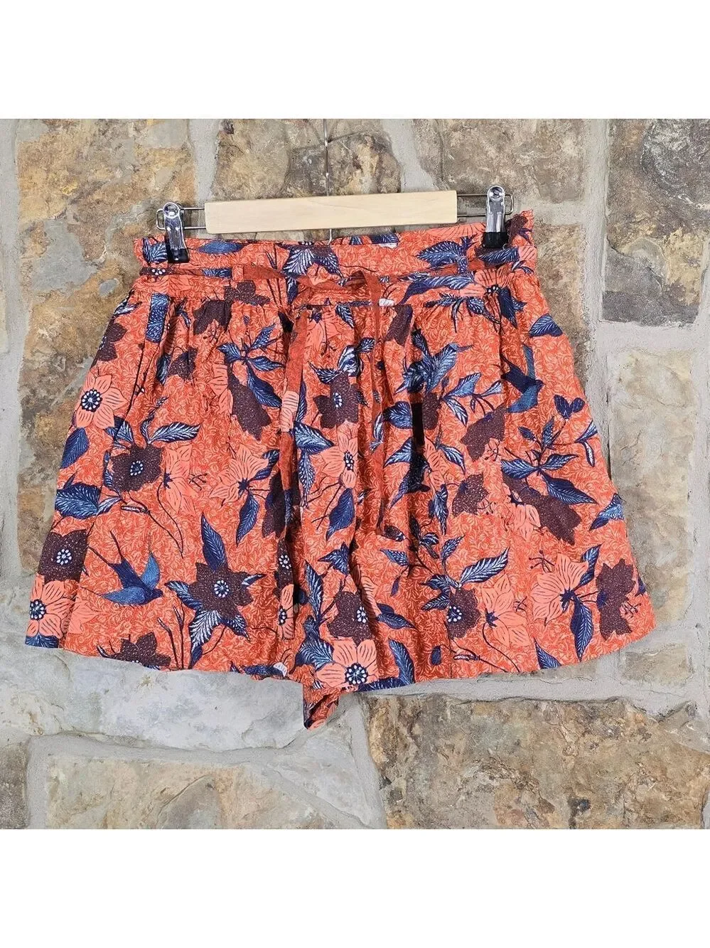 Ulla Johnson Rowan Birds Shorts Carmine